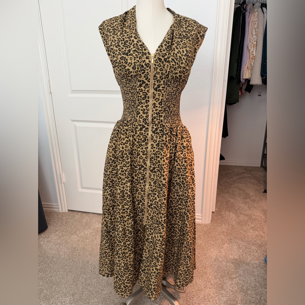 Anthropologie Leopard Print Sleeveless Dress